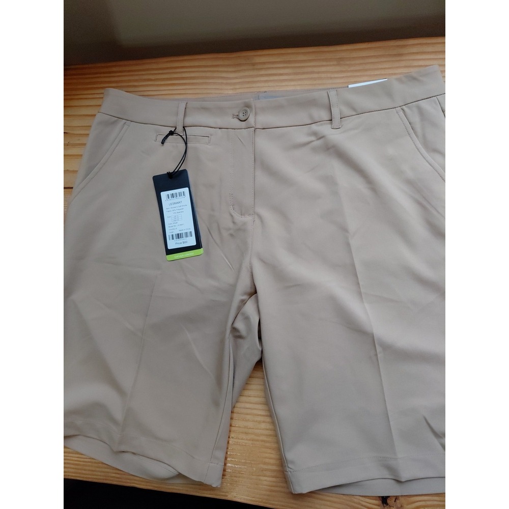 New Lesmart Womens Golf Series Tan‎ 10" Shorts